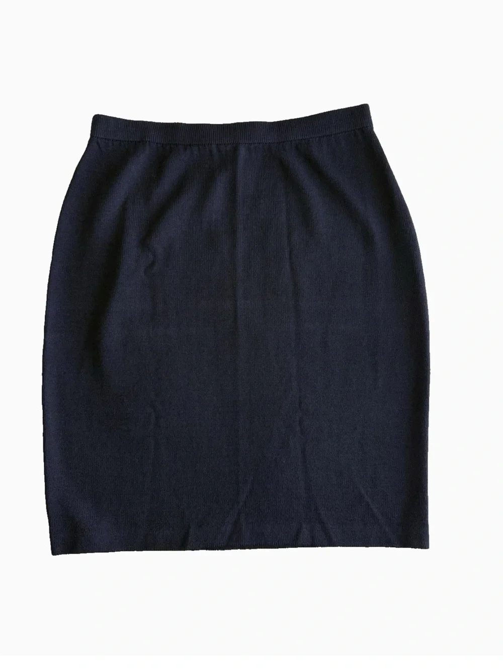 St John Basics Navy Blue Santana Knit Pencil Skirt Womens Size 14 Elastic Waist